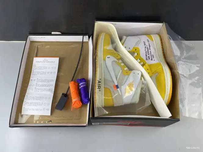 Rep TBkick Dark Jordan Yellow-Cone Air 1 AQ0818-149 Powder Off-White White NRG x 0605
